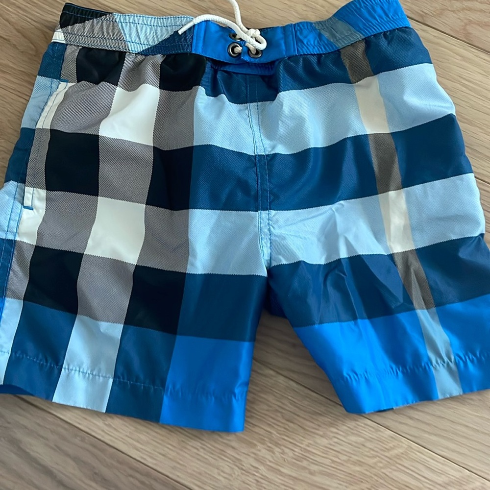 Burberry Blue Plaid Boy Swim shorts, size 6